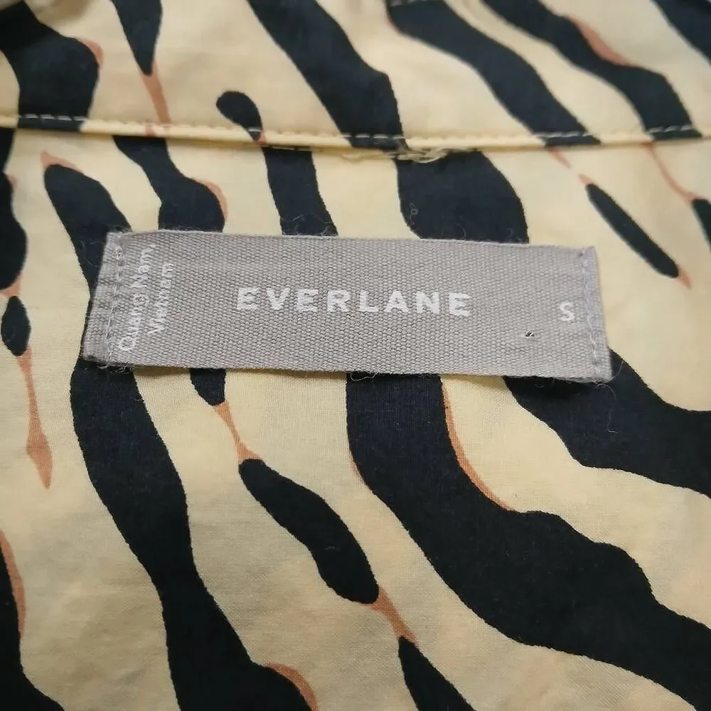 Everlane mens yellow black mens zebra stripes shirt casual shortsleeve